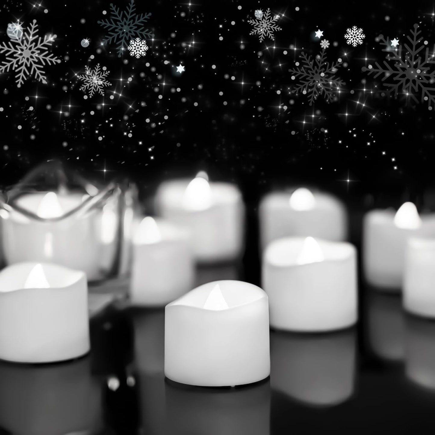 Homemory 24-Pack Flameless LED Tea Lights Candles Battery Operated, 200+Hour Fake Electric Candles TeaLights for Votive, Aniversary, Wedding Centerpiece Table Decor, Funeral, Halloween, Christmas