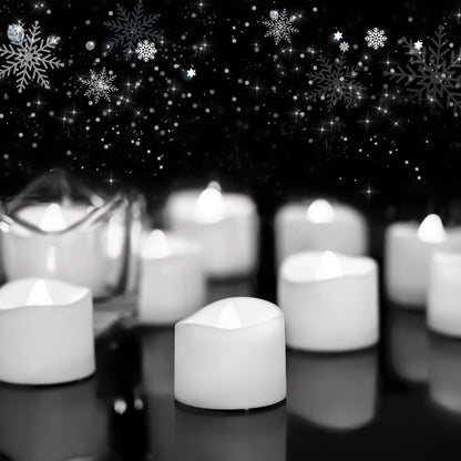 Homemory 24-Pack Flameless LED Tea Lights Candles Battery Operated, 200+Hour Fake Electric Candles TeaLights for Votive, Aniversary, Wedding Centerpiece Table Decor, Funeral, Halloween, Christmas