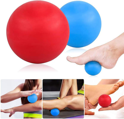 WOVTE Massage Lacrosse Ball for Sore Muscles, Shoulders, Neck, Back, Foot, Body, Deep Tissue, Trigger Point, Muscle Knots, Yoga and Myofascial Release (Blue)