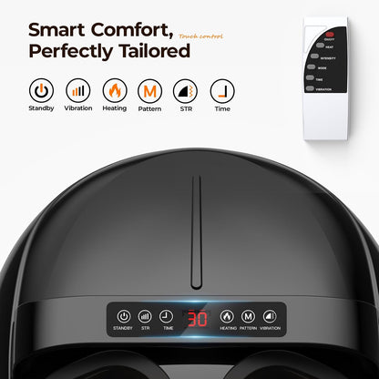 Foot Massager with Heat, 4 Modes & Vibration & Compression & Rolling for Feet Toes Relief, Electric Shiatsu Foot Massager with Remote, Fits Up to Men's Size 13, Gift for Women Men Father's Day