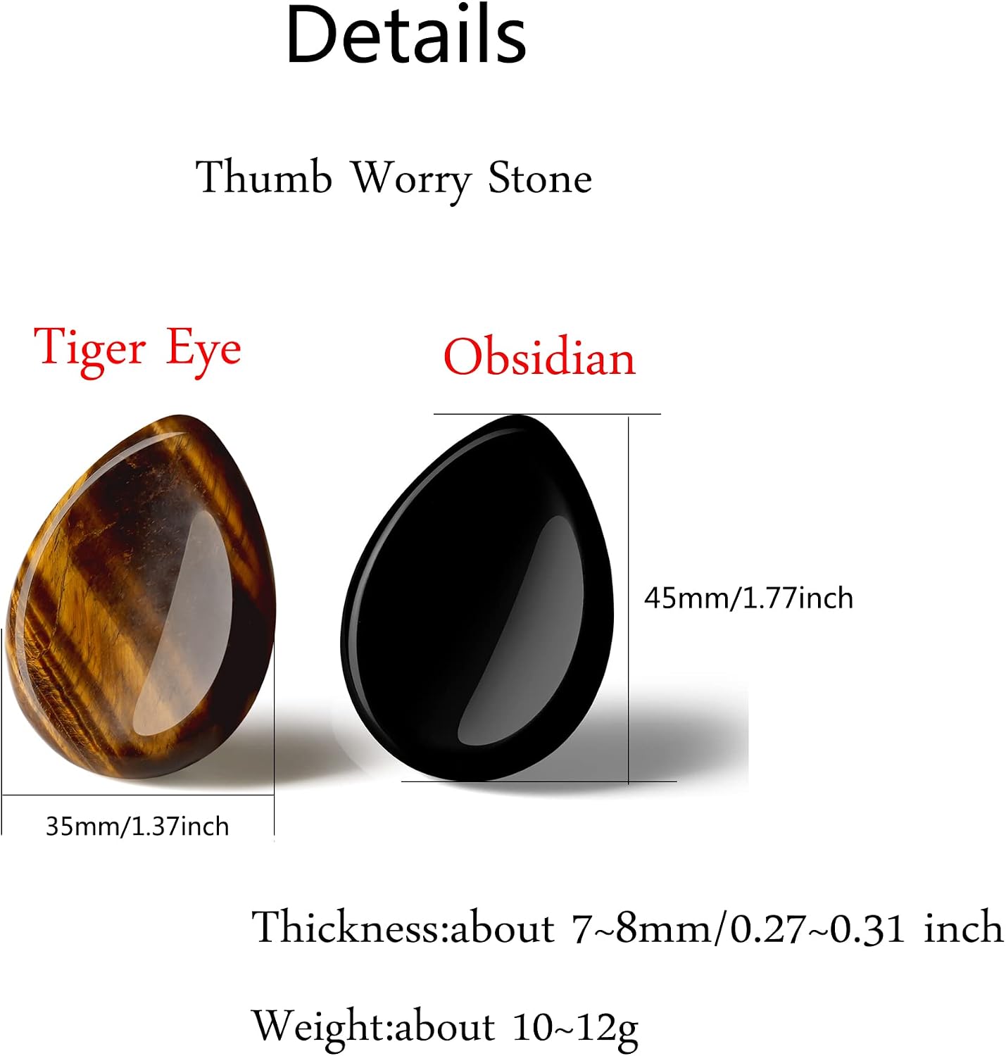 YATOJUZI Thumb Worry Stones for Anxiety Stress Relief Items Healing Crystals Natural Amethyst Rose Quartz Crystal Palm Pocket Stone Gemstones Meditation Reiki Spiritual Gifts for Women Men 2PCS