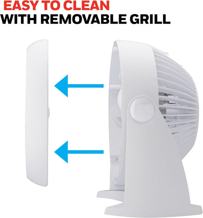 Honeywell TurboForce Air Circulator, Small Tabletop Fan, Quiet Personal Fan for Home or Office, 3 Speeds, 90 Degree Pivoting Head, Black, HT900