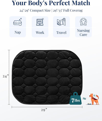 Kivik Weighted Lap Blanket, 7 lbs Weighted Lap Pad for Adults, Small Travel Weighted Blanket for Relaxation, Portable & Breathable, Grey, 24"x29"
