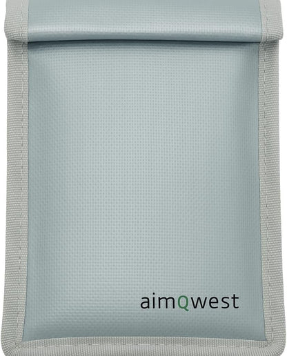 Faraday Bag for Phones – EMP & RFID Blocking, Fireproof & Waterproof Pouch, Anti-Tracking Signal Shield for Privacy & Security, Military-Grade Protection (8”x5” Silver Gray)