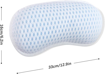 Bathtub Bath Pillows for Tub - Bathtub Pillow for Neck & Back Support with Ergonomic TPE, 4D Mesh Upgraded Bath Tub Pillow Headrest with 3 Strong Suction Cups & Hook, Bathroom Accessories, Spa Gifts
