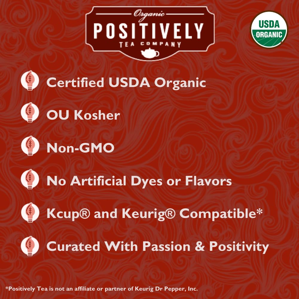 Positively Tea, Organic English Breakfast Tea, K-Cup® Compatible, 24 Pods