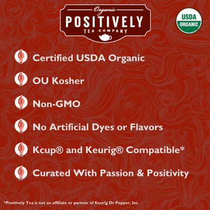 Positively Tea, Organic English Breakfast Tea, K-Cup® Compatible, 24 Pods