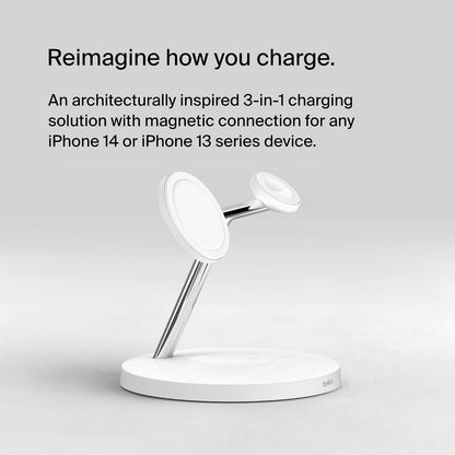 Belkin Qi2 15W Wireless Charging Station, 3 in 1 iPhone Charger