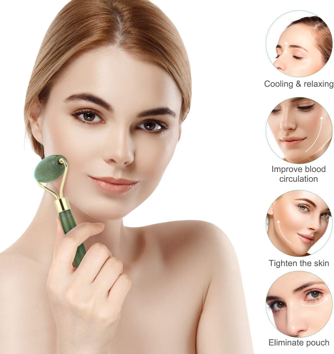 rosenice Gua Sha Facial Tools Guasha Tool Gua Sha Jade Stone Manual Massage Sticks for Jawline Sculpting and Puffiness Reducing for Face Body Tensions Reduce Festive Gifts