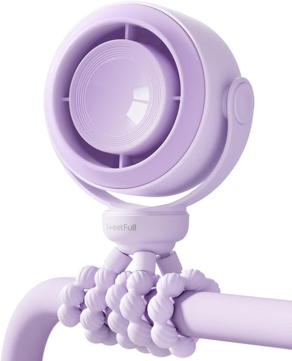 SWEETFULL Portable Stroller Fan, Pinch-Proof Baby Fan - Cream