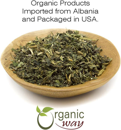 Organic Way Nettle Leaf Cut & Sifted - Herbal Tea - Origin Albania (8 Oz)