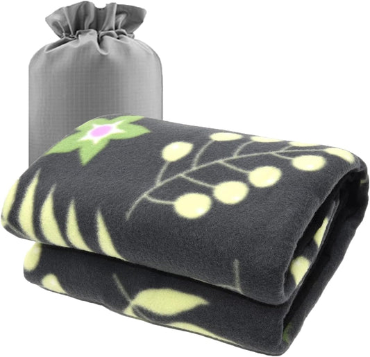 forestfish Fleece Throw Blanket Cozy Soft Portable Travel Blanket Compact for Long Car Airplane Train Rides 60" x 40", Flower