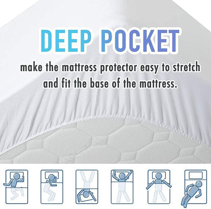 MATBEBY Queen Size Mattress Pad - Cooling Breathable Mattress Topper, Quilted Fitted Mattress Protector, Pillow Top Mattress Cover with 8-21" Deep Pocket, Soft, Machine Washable, White, 60x80 Inches