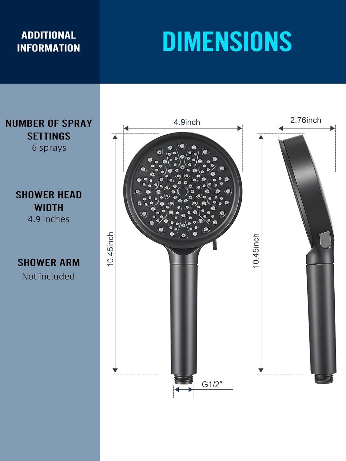 Cobbe Filtered Shower Head with Handheld, High Pressure 6 Spray Mode Showerhead with Filters, Water Softener Filters Beads for Hard Water - Remove Chlorine - Reduces Dry Itchy Skin, Chrome
