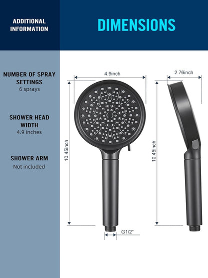 Cobbe Filtered Shower Head with Handheld, High Pressure 6 Spray Mode Showerhead with Filters, Water Softener Filters Beads for Hard Water - Remove Chlorine - Reduces Dry Itchy Skin, Chrome