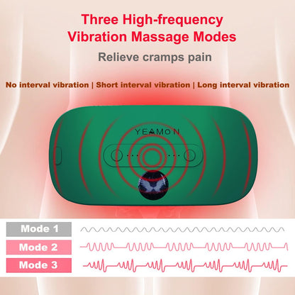 Portable Cordless Heating Pad, Electric Waist Belt Device, Fast Heating Pad with 3 Heat Levels and 3 Massage Modes, Back or Belly Heating Pad, Gift for Her, Women and Girl