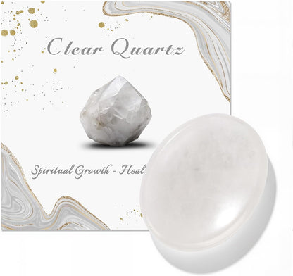 6PCS Thumb Worry Stone for Anxiety Healing Crystals Sets, Hand Carved Crystals and Healing Stones, Meditation Crystal Reiki Natural Relax Palm Stone for Anxiety Therapy Relief