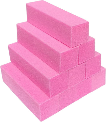 10 Pcs Nail Buffer Block for Acrylic and Natural Nails, 4 Sided Sanding Buffers for Gel Nails Fingernail Shine Buffing Filer Set, Professional Manicure Polisher Buffer Bulk Medium Grit (Purple)