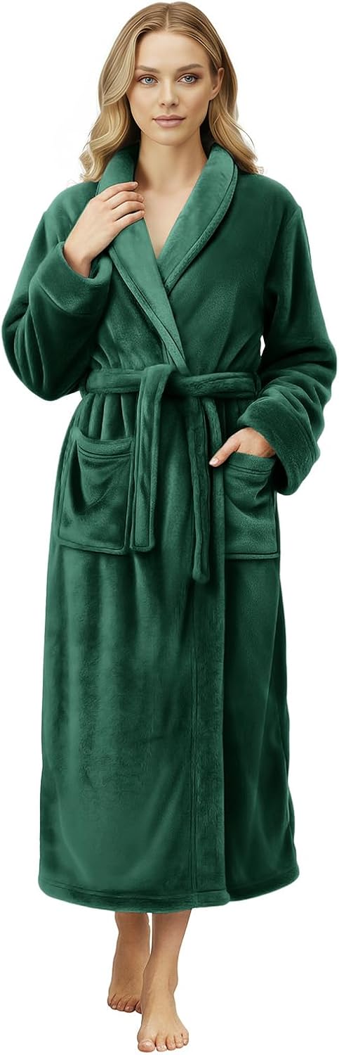 Premium Ultra Soft Robes for Women Plush Fleece Long Bathrobe