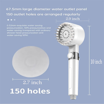 Shower Head with Handheld, Shower Heads High Pressure, High Flow Even with Low Water Pressure-Hand Held Showerhead Set,3 Modes Filtered Showerhead with 59″Replacement Hose/Bracket/Cotton Filters