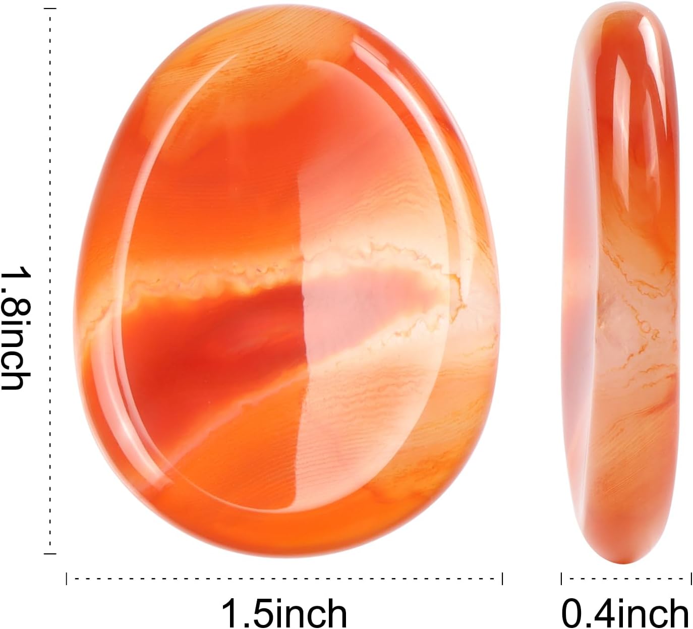 Artistone Moss Agate Crystal Chakra Thumb Worry Stone Teardrop Reiki Healing Stone Pocket Palm Stones for Anxiety Stress Relief Meditation Therapy Geometry Home Decor