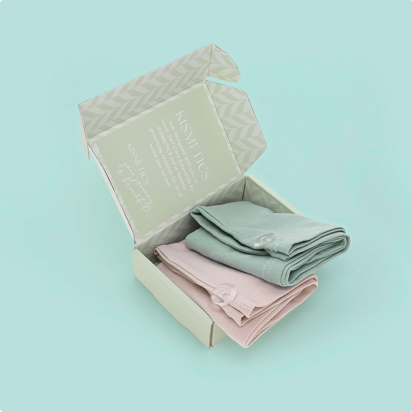 2 Pack T-Shirt Hair Plopping Towel for All Textures - Cotton Blend Water Absorption Turban with Secure Button - Moisture Gentle Styling and Setting Wrap - Sage & Pink