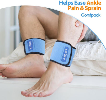 Comfpack Cold Therapy Wrap with 2 Packs for Pain Relief, Reusable Gel Ice Packs for Foot Plantar, Wrist, Ankle, Great for Sprains, Muscle Pain, Bruises, Injuries