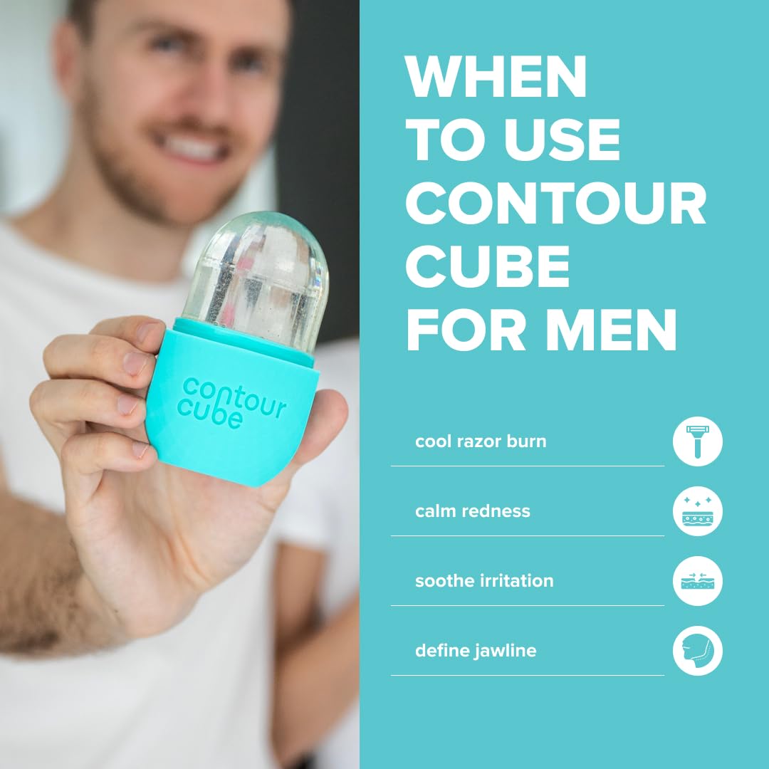 Contour Cube Original - Ice Roller for Sculpting & De-Puffing - Face Ice Roller & Massager with BPA-Free Silicone - Ice Mold for Face - Skin Care Tools for Daily Skincare (180ml) - Marble
