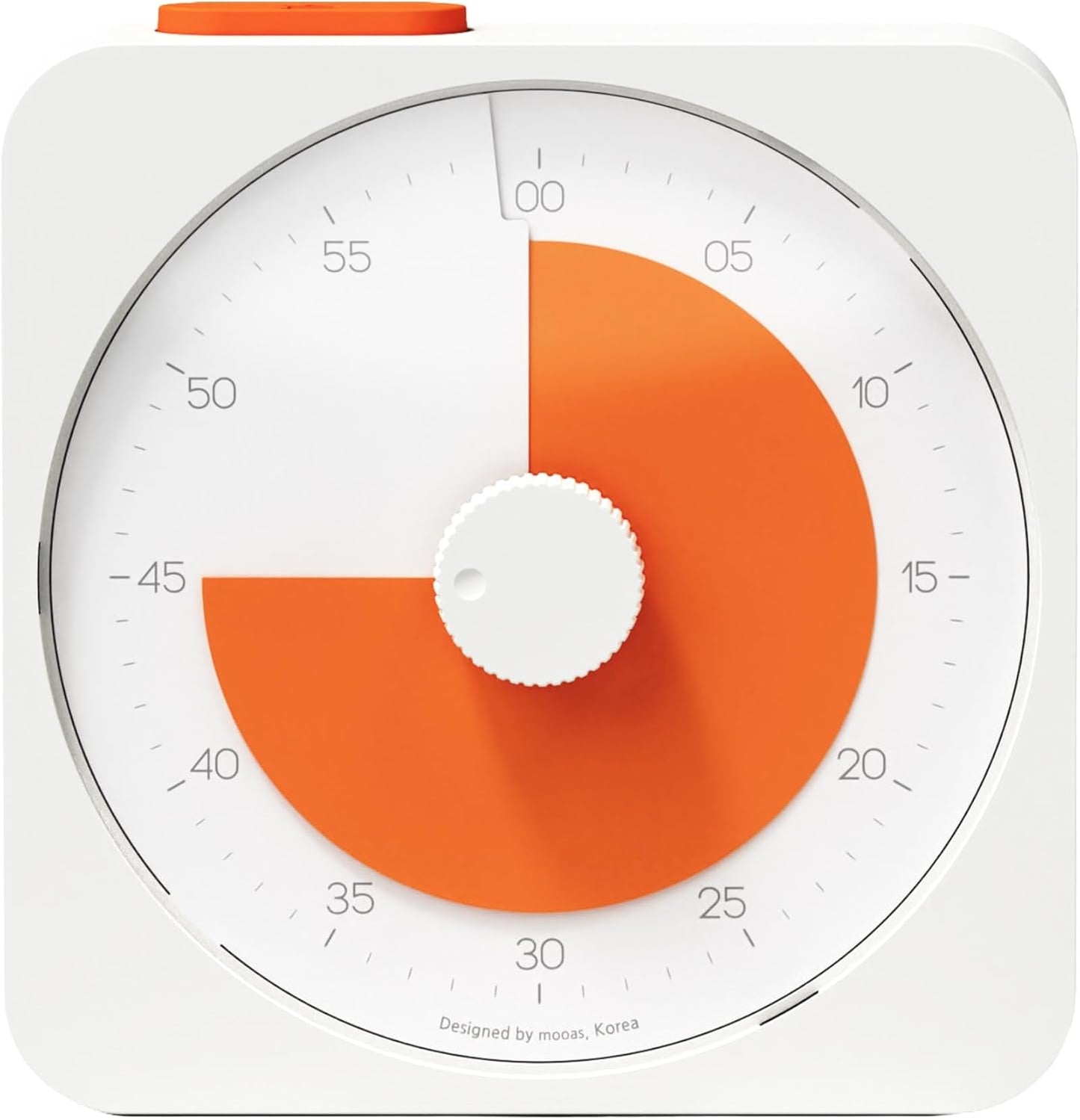 mooas Visual Timer for Kids & Adults, 60 Minute Analog Countdown Timer for Classroom School, Homeschooling, Silent Visual Timer for Study ADHD Pomodoro Time Management Battery Operated (Orange)