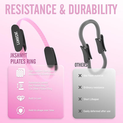 JKSHMYT Pilates Ring Fitness Circle for Women, Pilates Equipment – 14.5" Home Magic Exercise Workout, Better me Pilates Essentials Starter Set for Beginners Toning Inner Thighs, Arms and Core