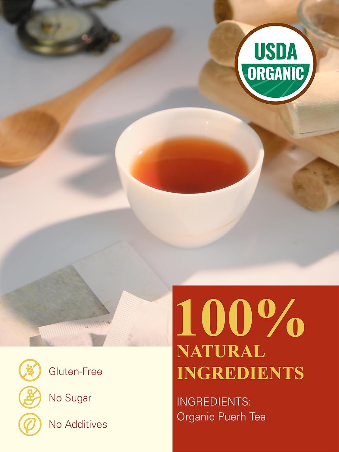 GLDNT Organic Milk Thistle Tea, Natural Organic Milk Thistle Seed Herbal Tea, Mild & Mellow Taste, Caffeine Free, 100 Count