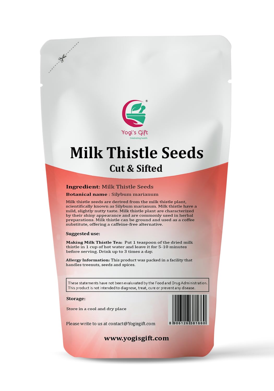 Milk Thistle Seeds 1 LB (Whole) | Whole Milk Thistle For Tea | By Yogi's Gift®