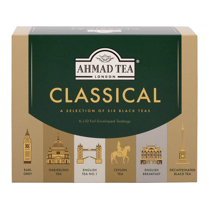 Ahmad Tea Variety Gift Box, 60 Foil Enveloped Teabags, Twelve Teas, 1 Count