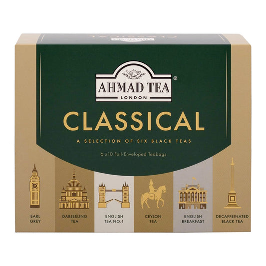 Ahmad Tea Variety Gift Box, 60 Foil Enveloped Teabags, Twelve Teas, 1 Count