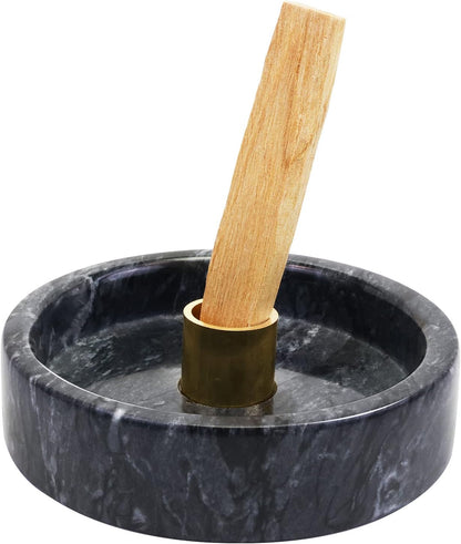 Vrupin Natural Marble Incense Burner, Handmade Incense Stick Incense Burner Reflux Burner, Ideal for use in Meditation, Incense Smokers and Decoration. (Black)