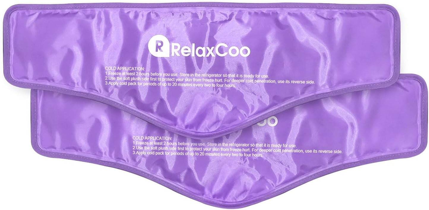 RelaxCoo Neck Ice Pack Wrap, Reusable Gel Ice Pack for Neck Shoulders, Cold Compress Therapy for Pain Relief, Injuries, Swelling, Bruises, Sprains, Inflammation and Cervical Surgery Recovery