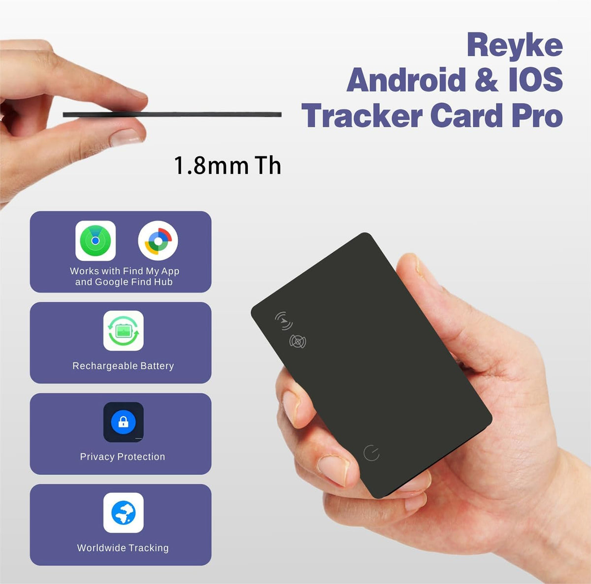 Reyke 2026 New Wallet Tracker Card-2 Pack for iOS & Android, Tracking Card