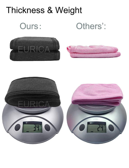 EUICAE Spa Headband 5-Pack Black Sweat Head Towel Wraps - Non-slip Stretchable, Washable for Makeup, Face Wash, Facial Treatment, Sports