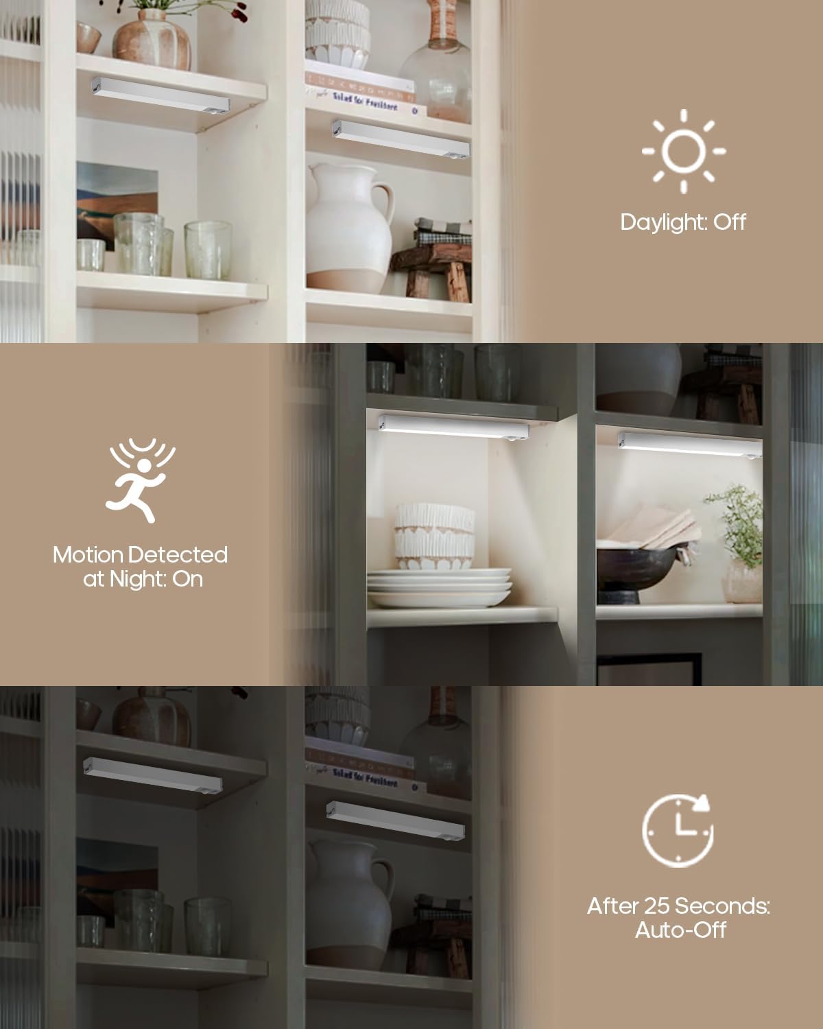 GOODEA 7" Under Cabinet Lighting with Charging Station