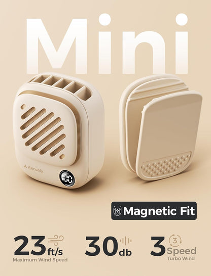 Aecooly Magnetic Clip On Fan, Mini Portable Neck Fan, Mighty Waist Fan