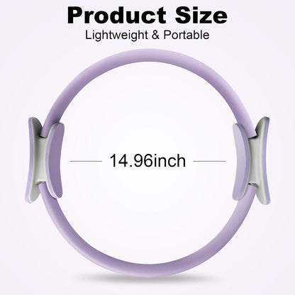 Pilates Ring 15 Inch Magic Circle Ring, Dual Padded Handles Pilates Rings Circle, Adjustable Yoga Ring