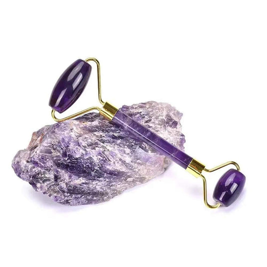 Jade Roller, Face Roller, Facial Beauty Roller Skin Care Tools, Quartz Massager for Face, Eyes, Neck, Body Muscle Relaxing and Relieve Fine Lines and Wrinkles (Purple)