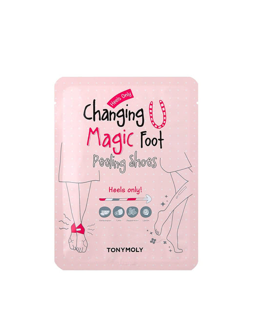 TONYMOLY Changing U Magic Foot Peeling Shoes – Exfoliating Foot Mask with AHA & Watermelon Extract for Dry, Cracked Heels & Callus Removal, Baby Soft Feet Spa Treatment, 1 Pair
