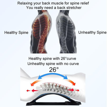 Back Stretcher for Lower Back Pain Relief, 4 Level Adjustable Lumbar Cracker Board Massager, Stretching Device for Scoliosis, Sciatica (Purple)