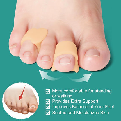 Welnove Gel Toe Separator, Pinky Toe Spacers, Little Toe Cushions, Small Toe Sleeves for Preventing Rubbing & Reducing Pressure (Pack of 12, Transparent)