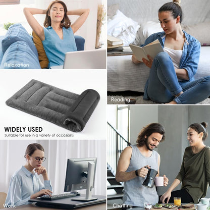 Microwavable Heat Pad for Neck and Shoulders, Weighted Microwave Moist Heating Wrap for Pain Relief Sore Muscle Stress Tension, Heated Wrap with Aromatherapy, Hot & Cold Compress, Grey
