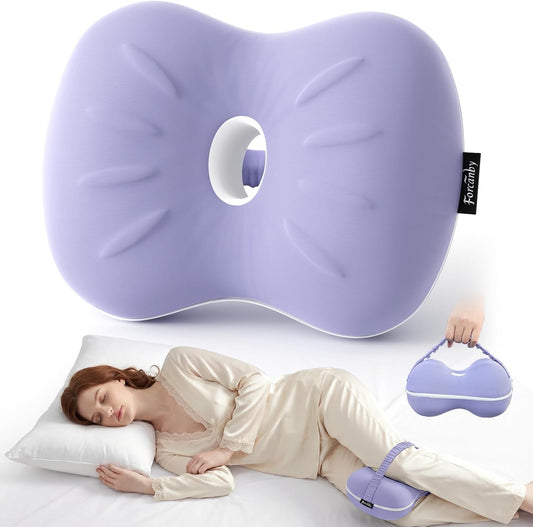 Knee Pillow for Side Sleepers - Smooth Spine Alignment Pillow, Memory Foam Knee Pillows for Back Hip Pain, Spine Aligning, Sciatica, Surgery Recovery, Pregnancy