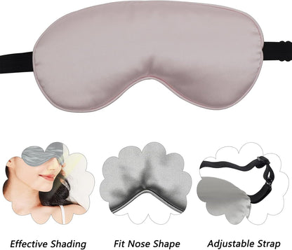 LERSVICVIL Sleep Mask 4 Pack Silk Eye Cover Soft Satin Blindfold Elastic Strap Night Eyeshade Travel Nap for Women Men
