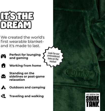 THE COMFY Dream | From Shark Tank | Patented | No Sherpa | Light Wearable Blanket Hoodie | Gift for Women & Men | One Size
