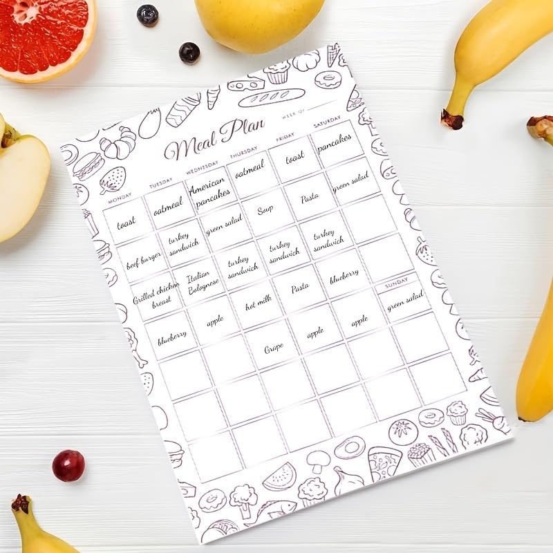 Weekly Planner Notepad Tear Off Set of 2 Weekly Calendar Pad 52 Undated To Do List Notepad Sheets Desk Planner Planning Pads Productivity Tracker for Work Goals Notes Schedule Ideas, Floral Blue